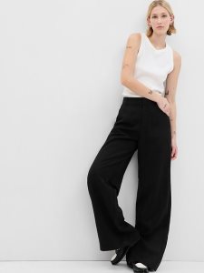 Gap SoftSuit Weite-Leg Trousers in TENCEL Lyocell Schwarz | 1648-VZKQX