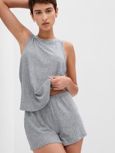 Gap Softspun Rib Racerback Sleep Grau | 9250-EOPRY