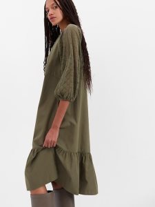 Gap Spitze Sleeve Midi Grün | 2904-GRHJL
