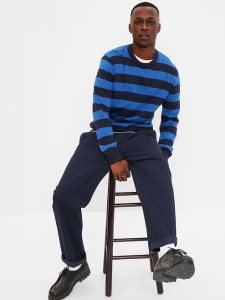 Gap Stripe Crewneck Blau | 7210-OVXIM