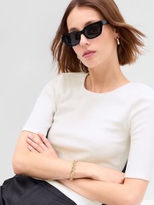 Gap Tie-Back Cutout Rib Weiß | 1894-VQNFW