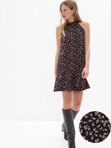 Gap Tie-Back Halter Mini Schwarz Mehrfarbig | 3741-FICTP