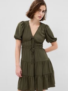 Gap Tie-Front Tiered Mini Grün | 6719-UXWKG