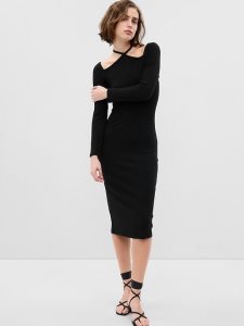 Gap Tie-Neck Cutout Midi Schwarz | 6231-YCZBF