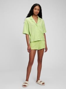 Gap Towel Terry Vacay Shirt Grün | 9234-PINED