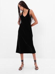 Gap Velvet Tank Midi Schwarz | 3712-KFYOB