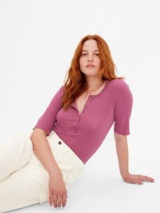 Gap Waffle Henley Rosa | 5964-YRXPU